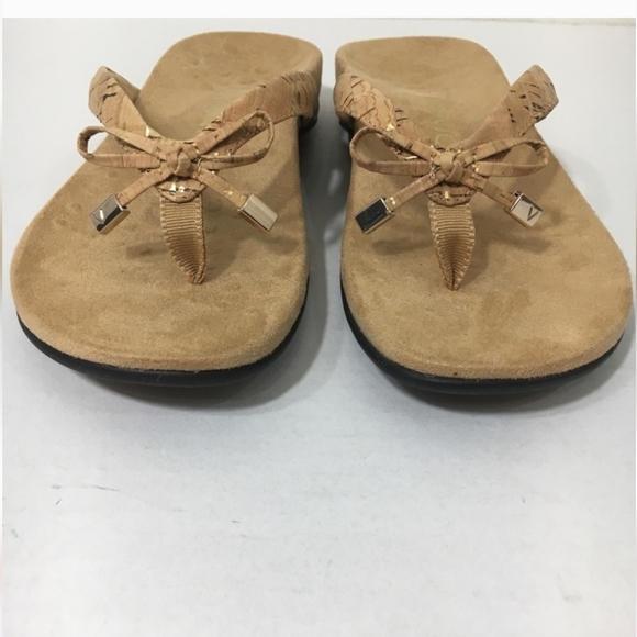 Vionic NWOT Bella II cork bow flip flop sandals 6 - Picture 4 of 6
